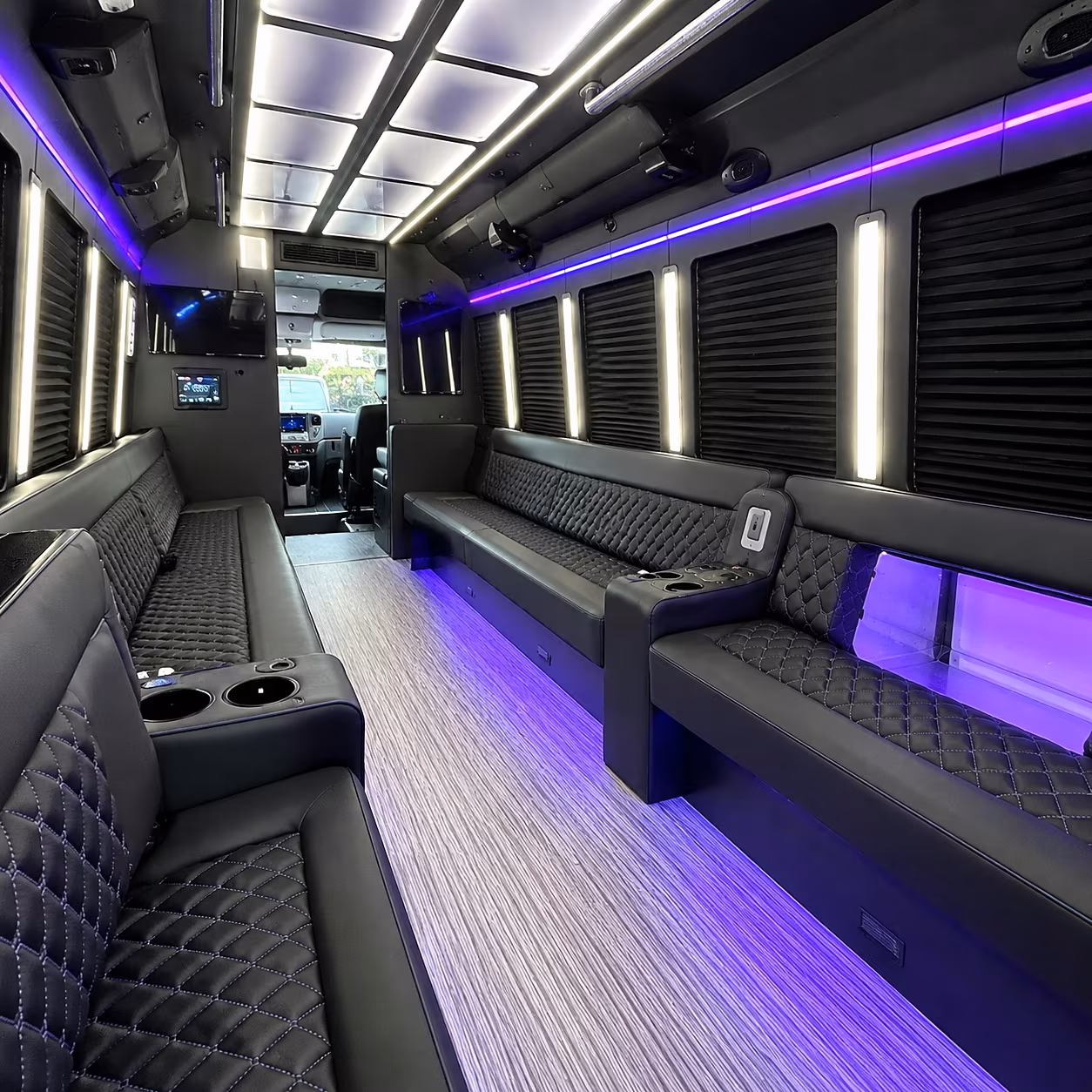 Ventura Birthday, Sweet 16, & Quinceañera Transportation party bus interior