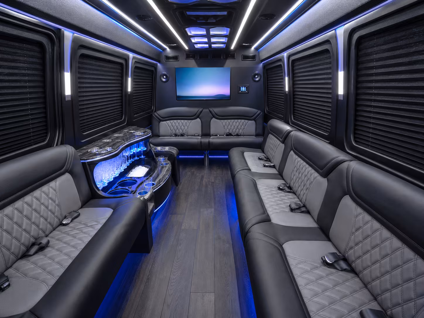 Ventura Corporate Transportation party bus exterior