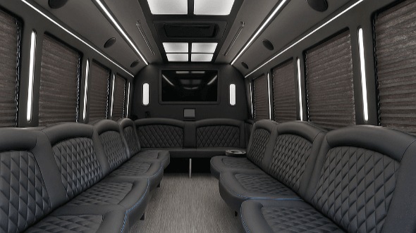 Interior of Ventura Party Bus Company's 20 Passenger Party Bus in Santa Barbara