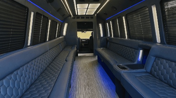 Interior of Ventura Party Bus Company's 25 Passenger Party Bus in Santa Clarita