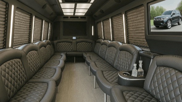 Interior of Ventura Party Bus Company's 25 Passenger Party Bus in Simi Valley