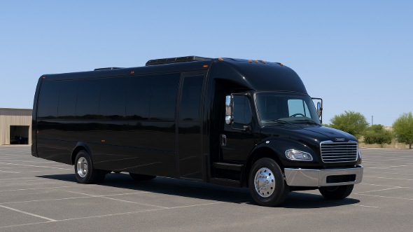 Exterior of Ventura Party Bus Company's 25 Passenger Party Bus in Simi Valley