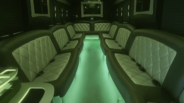 Interior of Ventura Party Bus Company's 28 Passenger Party Bus in Oxnard