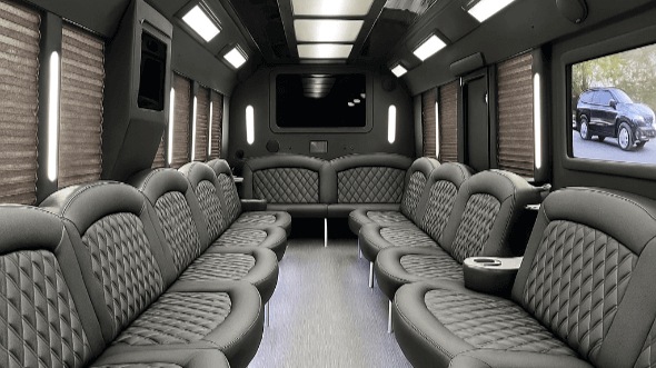 Interior of Ventura Party Bus Company's 28 Passenger Party Bus in Simi Valley
