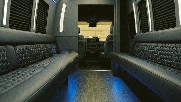 Interior of Ventura Party Bus Company's 28 Passenger Party Bus in Ventura