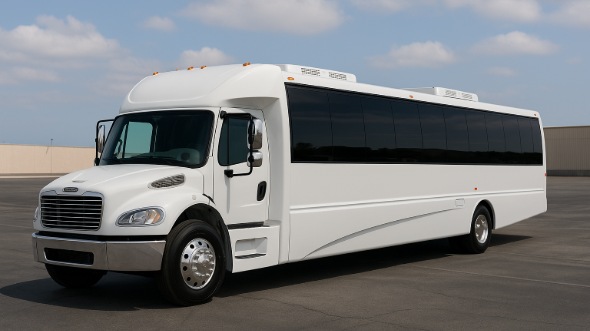Exterior of Ventura Party Bus Company's 28 Passenger Party Bus in Santa Barbara