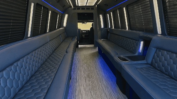Interior of Ventura Party Bus Company's 30 Passenger Party Bus in Ventura
