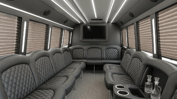 Interior of Ventura Party Bus Company's 40 Passenger Party Bus in Simi Valley