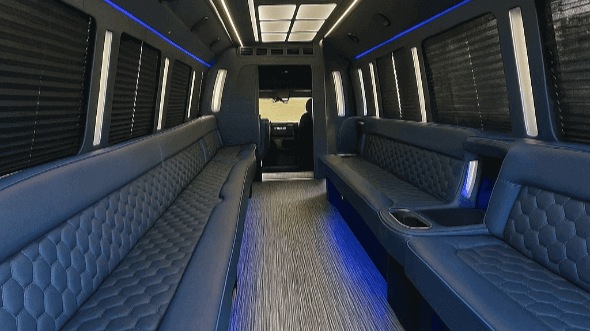 Interior of Ventura Party Bus Company's 40 Passenger Party Bus in Thousand Oaks