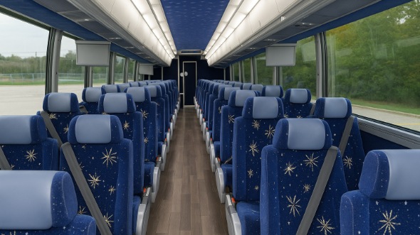 Interior of Ventura Party Bus Company's 45 Passenger Charter Bus in Ventura