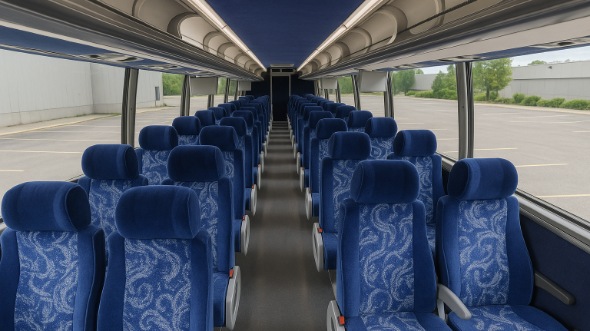 Interior of Ventura Party Bus Company's 46 Passenger Charter Bus in Ventura