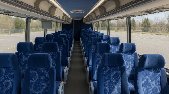 Interior of Ventura Party Bus Company's 47 Passenger Charter Bus in Ventura