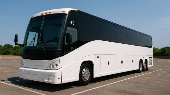 Exterior of Ventura Party Bus Company's 47 Passenger Charter Bus in Ventura