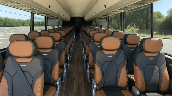 Interior of Ventura Party Bus Company's 48 Passenger Charter Bus in Ventura