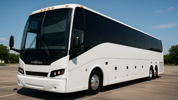 Exterior of Ventura Party Bus Company's 50 Passenger Party Bus in Glendale