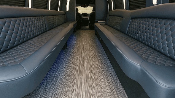 Interior of Ventura Party Bus Company's 50 Passenger Party Bus in Inglewood