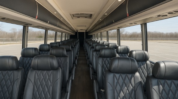 Interior of Ventura Party Bus Company's 51 Passenger Charter Bus in Ventura