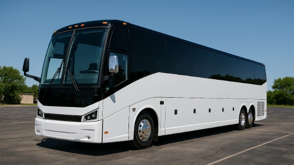 Exterior of Ventura Party Bus Company's 54 Passenger Charter Bus in Ventura