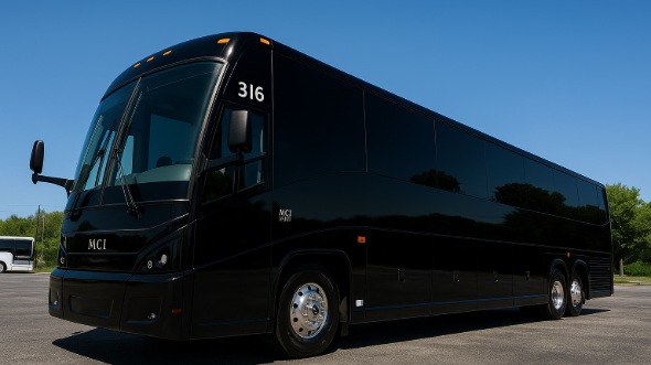 Exterior of Ventura Party Bus Company's 56 Passenger Charter Bus in Ventura